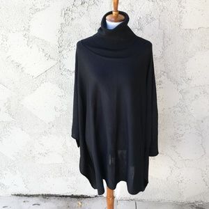 Kate and Mallory Black Turtleneck Poncho Top